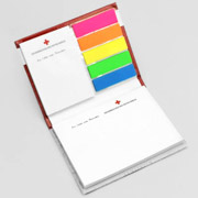 Hard cover sticky notes set with PET strips