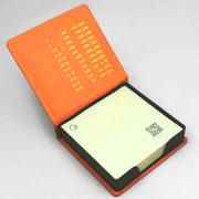 Sticky notes set enclosed in plastic box with PU leather cover