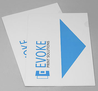 Closeup of Plastic PP L-shaped Folder