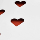 Closeup of die-cut
