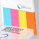 Coloured woodfree paper strips as part of a sticky notes set